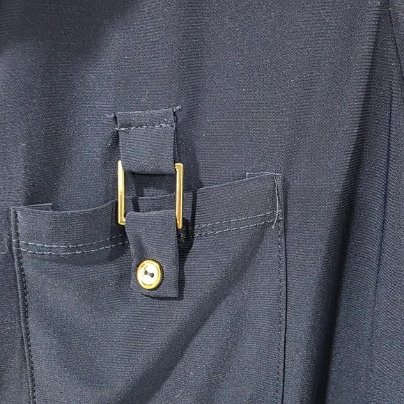 PerSeption Concepts Navy Blue Womens XL Short Sleeve BLOUSE - Picture 5 of 8